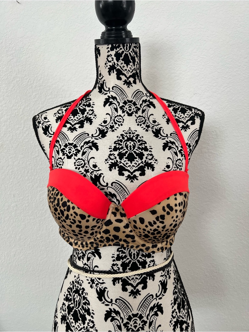 Victoria’s Secret Cheetah Print Halter Bikini Top 36D